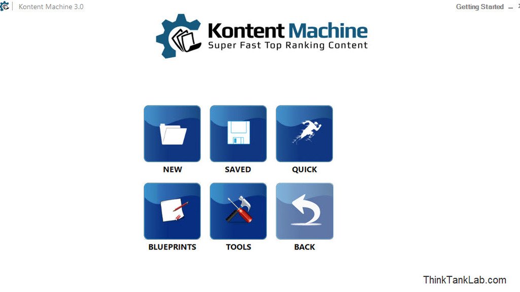 Kontent Machine Welcome Screen